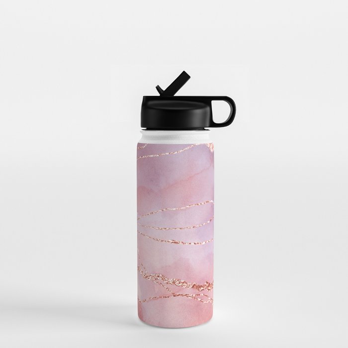 Blush And Purple Sky With Rose Gold Flashes Water Bottle