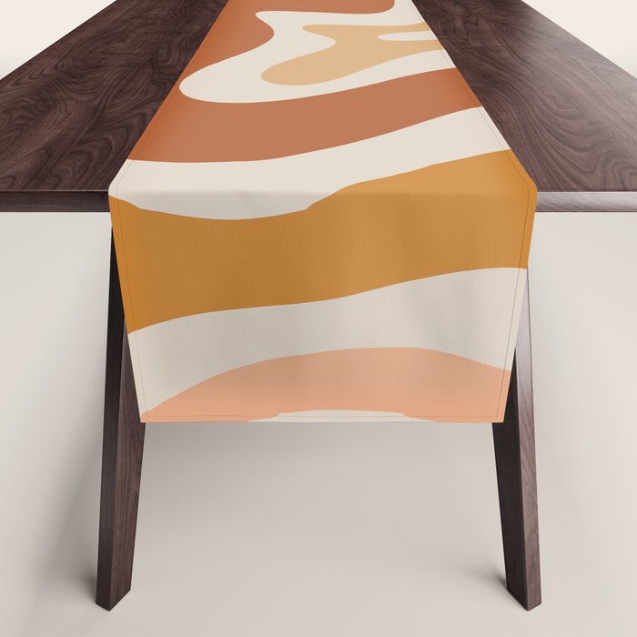 Liquid Swirl Abstract In Earth Tones Table Runner