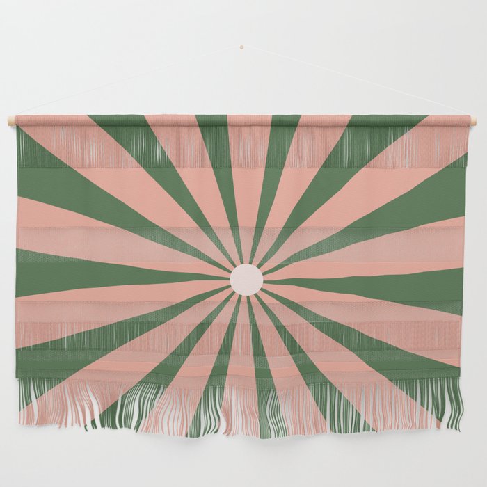 Big Daisy Retro Minimalism In Blush And Green Wall Hanging