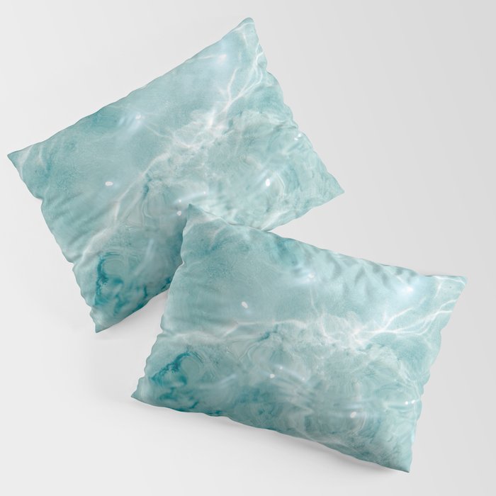Clear Blue Water | Colorful Ocean Photography Print | Turquoise Sea Pillow Sham