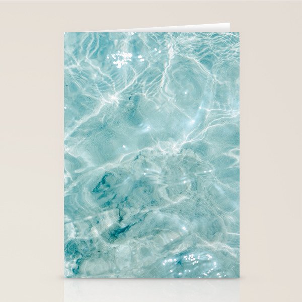 Clear Blue Water | Colorful Ocean Photography Print | Turquoise Sea Stationery Card