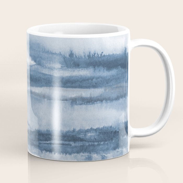 Indigo Clouds, Blue Abstract Art Coffee Mug