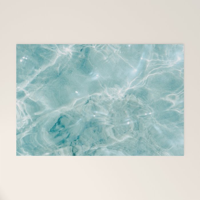 Clear Blue Water | Colorful Ocean Photography Print | Turquoise Sea Welcome Mat