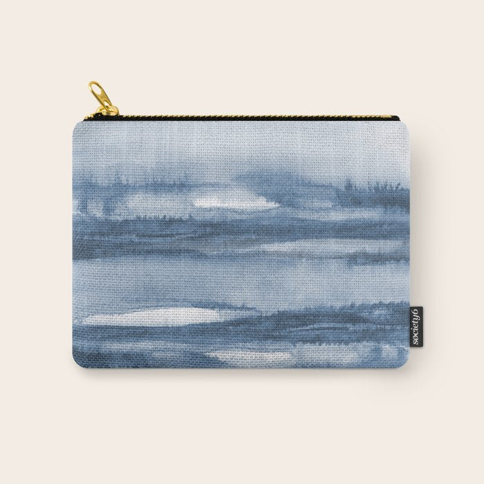 Indigo Clouds, Blue Abstract Art Carry All Pouch