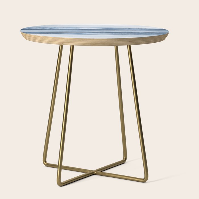 Indigo Clouds, Blue Abstract Art Side Table