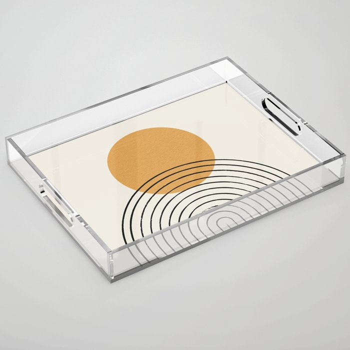 Gold Sun Rainbow Mid-Century Full Acrylic Tray