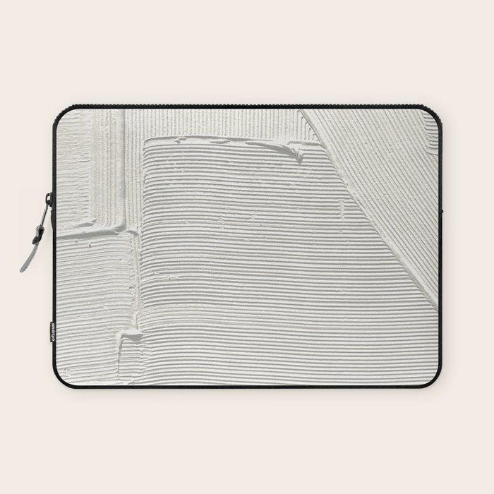 Relief [2]: An Abstract, Textured Piece In White By Alyssa Hamilton Art Laptop Sleeve