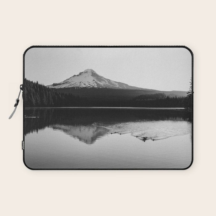 Wild Mountain Sunrise - Black And White Nature Photography Laptop Sleeve