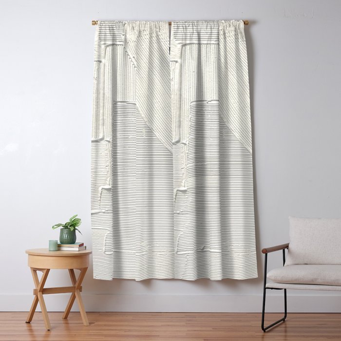 Relief [2]: An Abstract, Textured Piece In White By Alyssa Hamilton Art Window Curtain