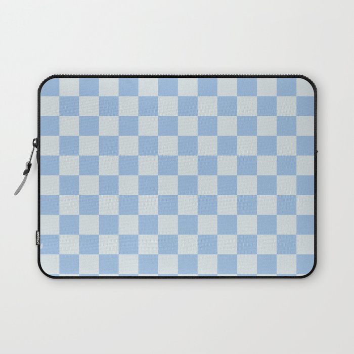 Checkerboard Mini Check Pattern In Powder Blue Laptop Sleeve