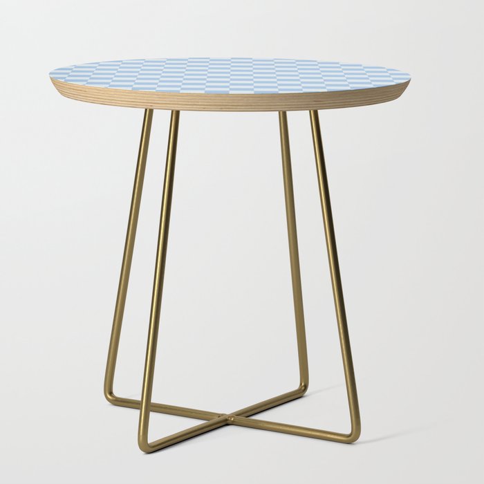 Checkerboard Mini Check Pattern In Powder Blue Side Table