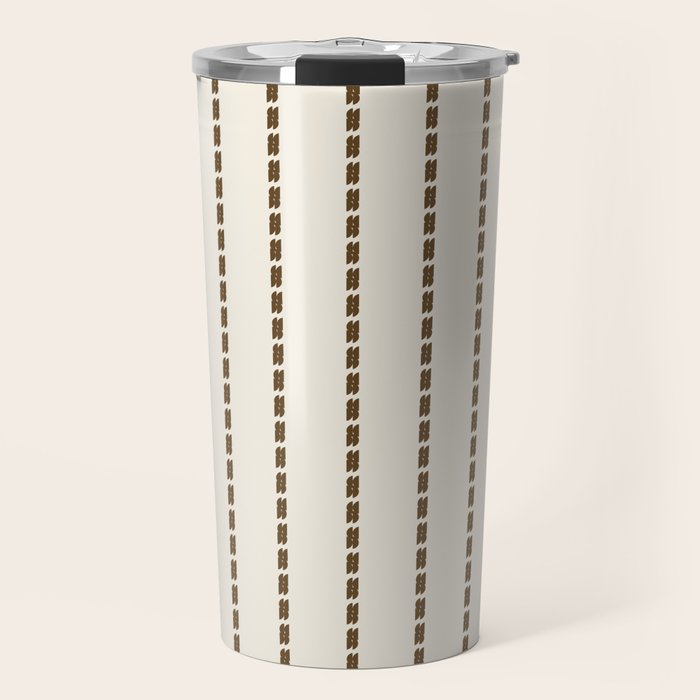 Dashed Lines (Cream & Chocolate) Travel Mug