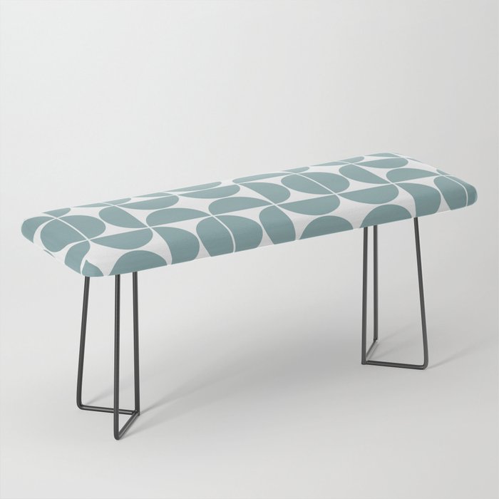 Mid Century Modern Geometric 04 Glass Blue Bench