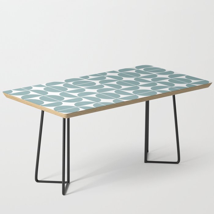 Mid Century Modern Geometric 04 Glass Blue Coffee Table