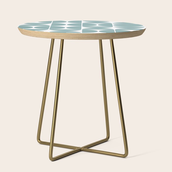Mid Century Modern Geometric 04 Glass Blue Side Table