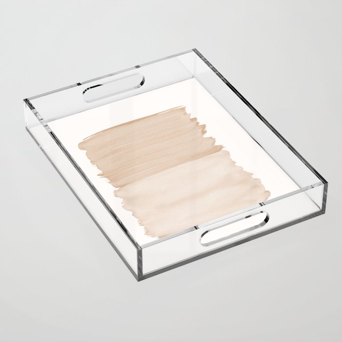 Warm Beige Abstract Minimalism #1 #Minimal #Ink #Decor #Art #Homestorie Acrylic Tray