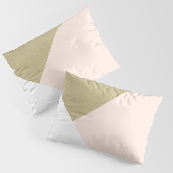 Gold Meets Blush & White Geometric #1 (Faux Foil) #Decor #Art #Homestorie Pillow Sham