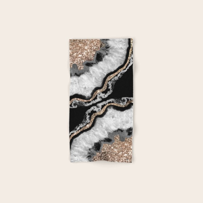 Yin Yang Agate Glitter Glam #8 #Gem #Decor #Art #Homestorie Bath Towel