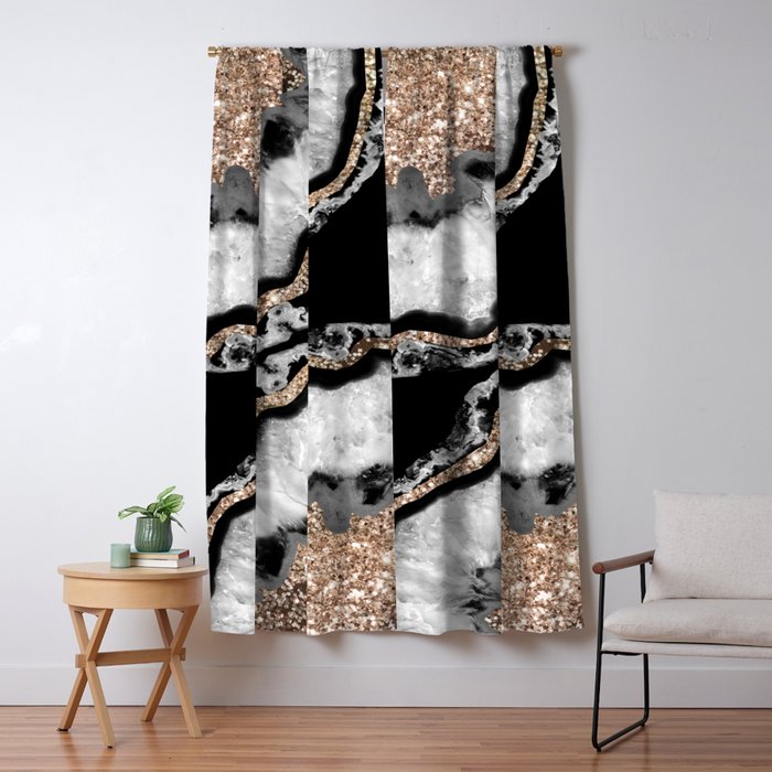 Yin Yang Agate Glitter Glam #8 #Gem #Decor #Art #Homestorie Window Curtain