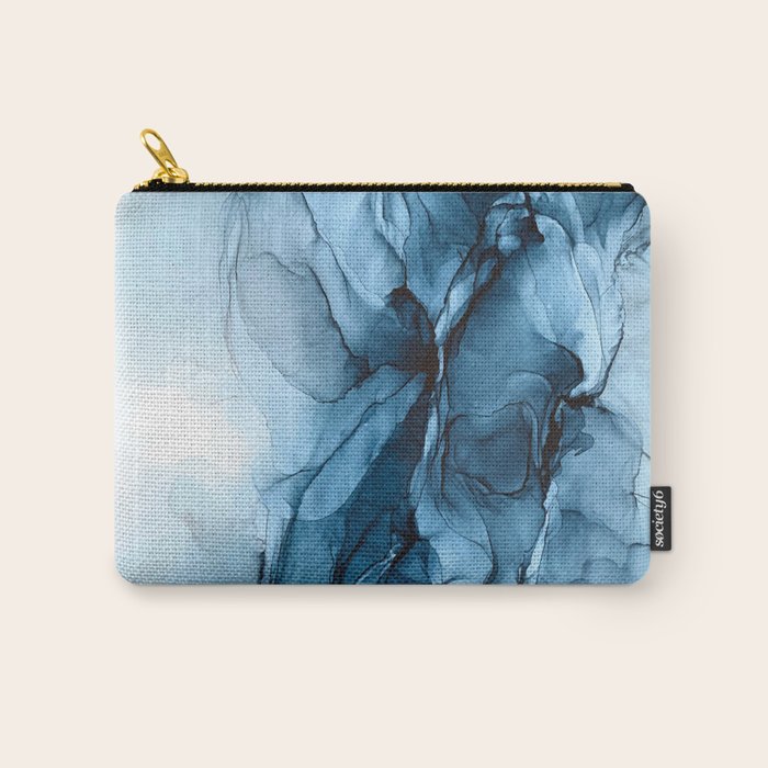 Deep Blue Flowing Water Abstract Painting Carry All Pouch