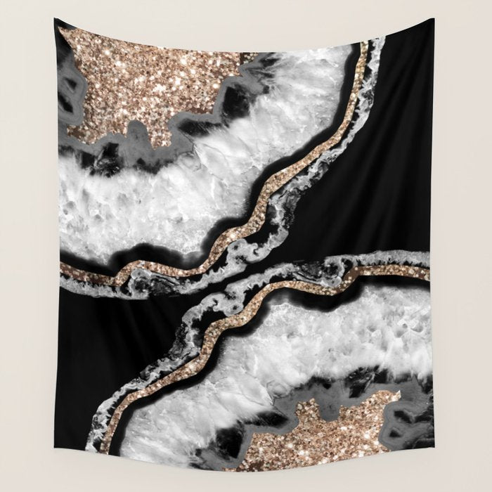 Yin Yang Agate Glitter Glam #8 #Gem #Decor #Art #Homestorie Wall Tapestry