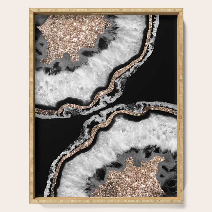 Yin Yang Agate Glitter Glam #8 #Gem #Decor #Art #Homestorie Serving Tray