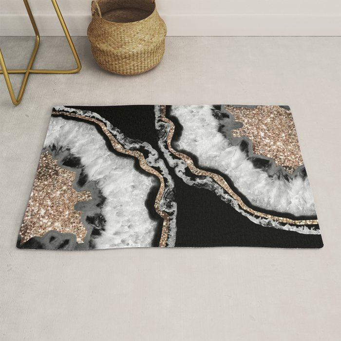 Yin Yang Agate Glitter Glam #8 #Gem #Decor #Art #Homestorie Rug