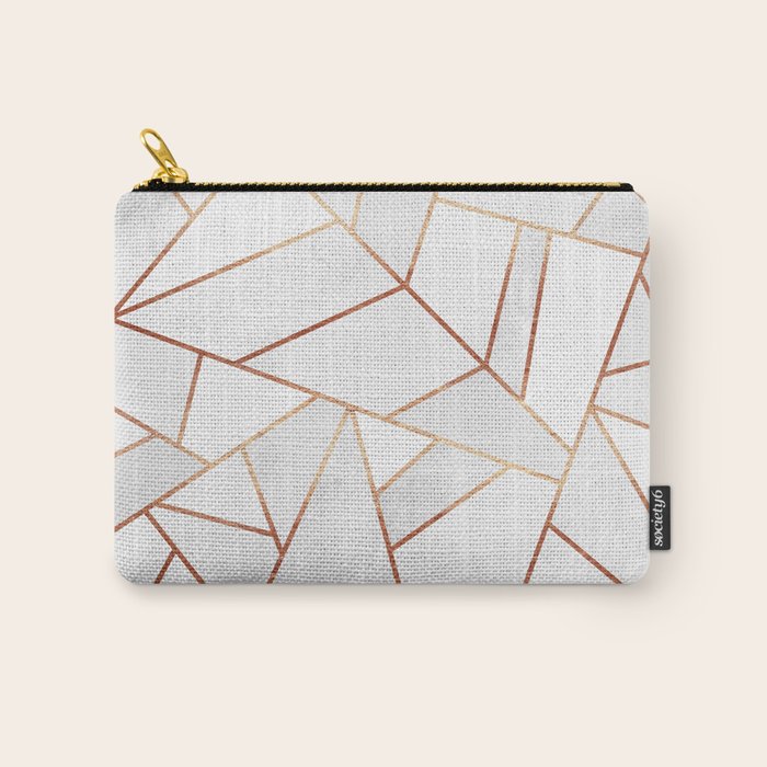 White Stone & Copper Lines Carry All Pouch