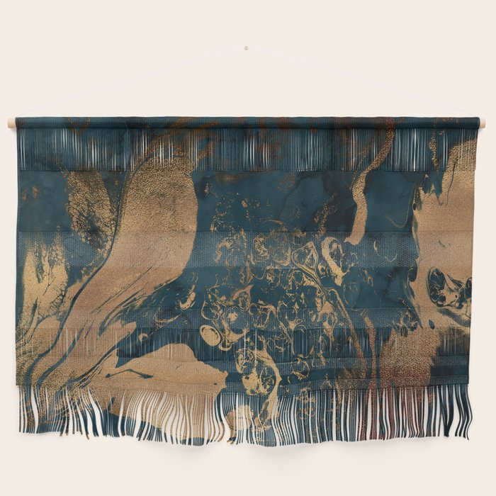 Emerald Indigo And Copper Glamour Marble Wall Hanging