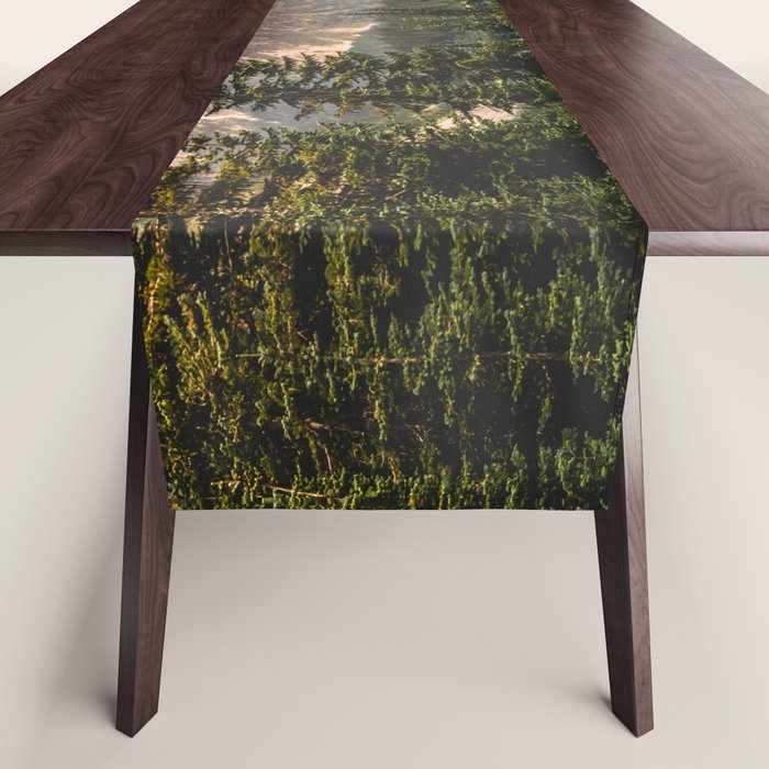Mount Rainier Wildflower Adventure - National Park Wanderlust Table Runner
