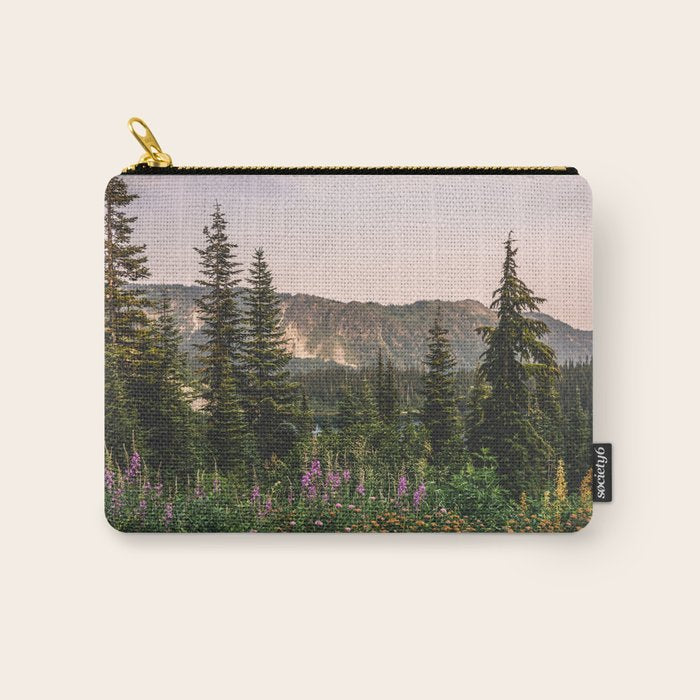 Mount Rainier Wildflower Adventure - National Park Wanderlust Carry All Pouch