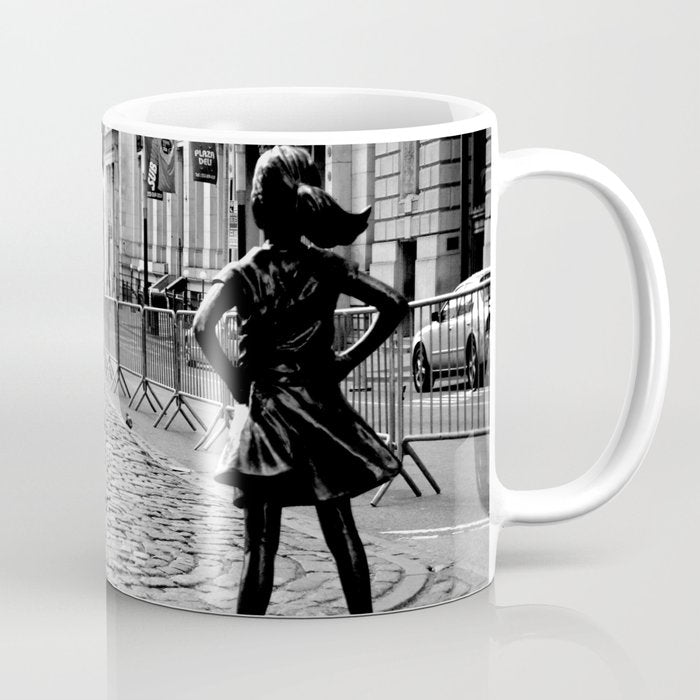 Fearless Girl And The Charging Bull Coffee Mug