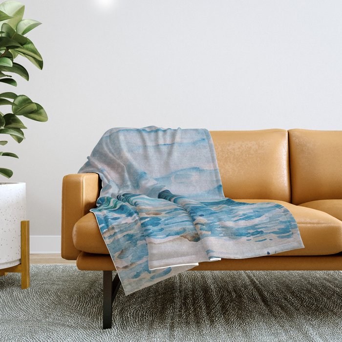 Cabo Beach Mexico Watercolor #1 Throw Blanket