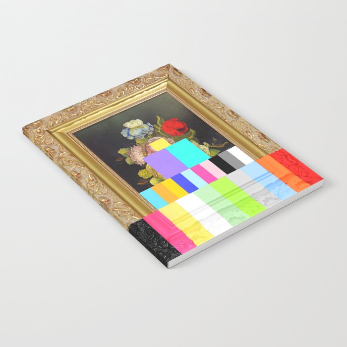 A Painting Of Flowers With Color Bars Notebook