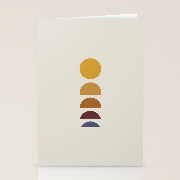 Minimal Sunrise Sunset Shapes Stationery Card