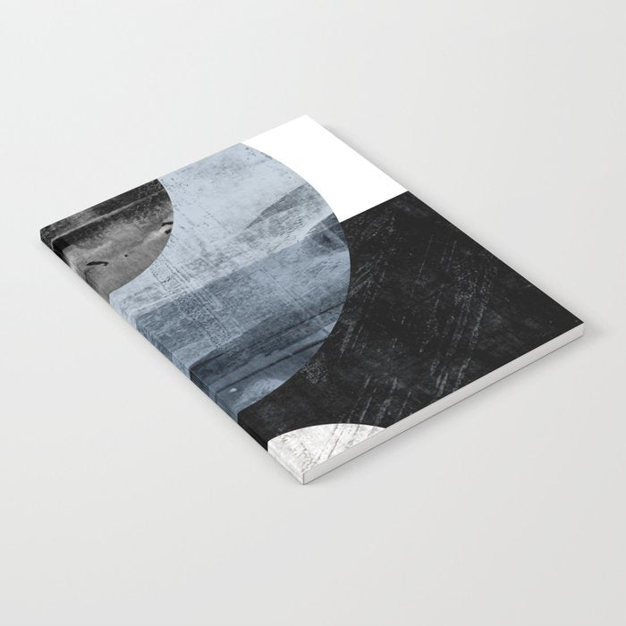Circles Black And White Geometric Mid-Century Modern Abstract Notebook