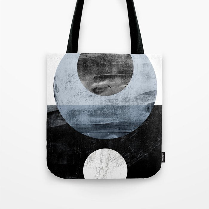 Circles Black And White Geometric Mid-Century Modern Abstract Tote Bag