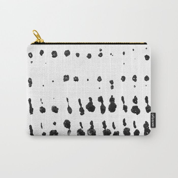 Medium Dots Pattern Black And White Distressed Texture Abstract Carry All Pouch