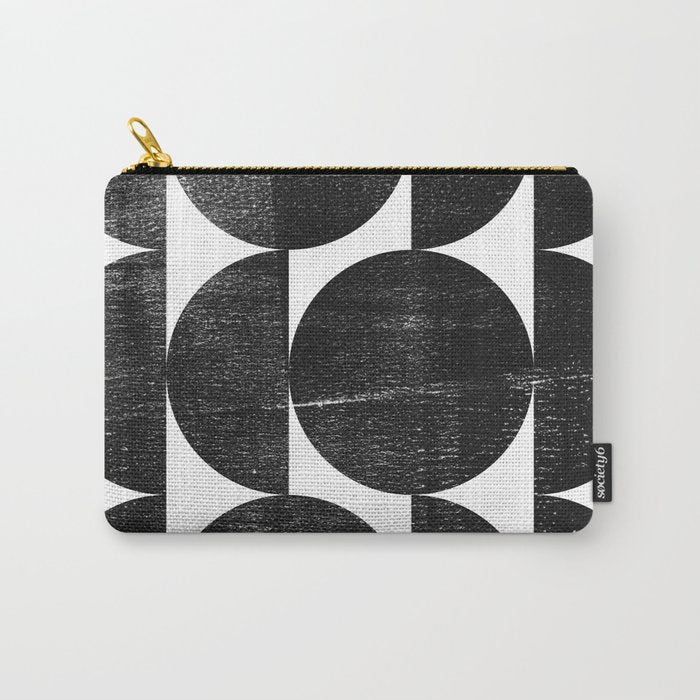 Black And White Mid Century Modern Op Art Carry All Pouch