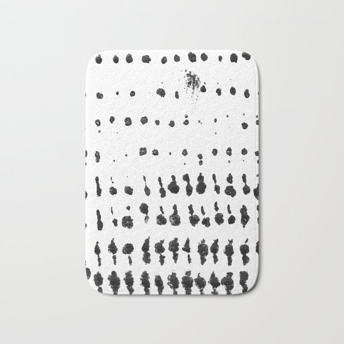 Medium Dots Pattern Black And White Distressed Texture Abstract Bath Mat