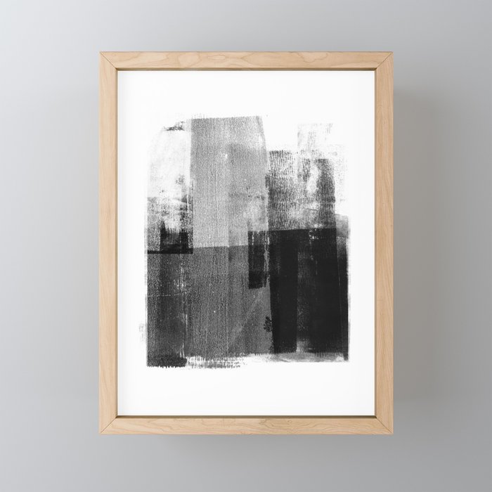 Black And White Minimalist Industrial Abstract Mini Art Print
