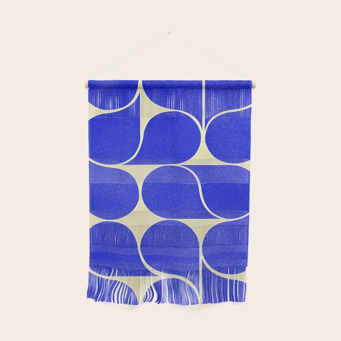 Blue Mid-Century Shapes No8 Wall Hanging