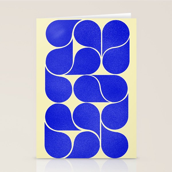 Blue Mid-Century Shapes No8 Stationery Card