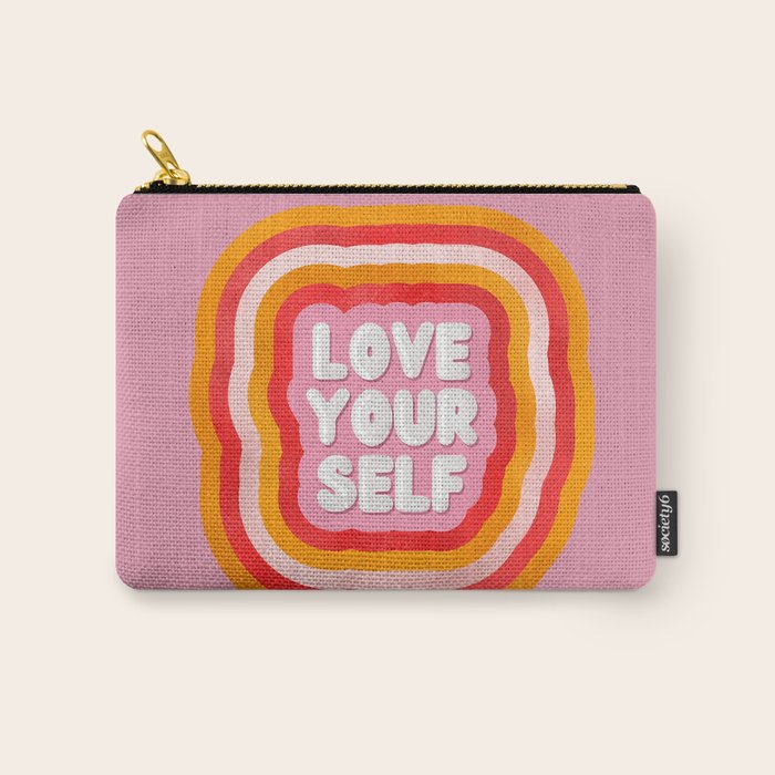 Love Yourself Retro Type Carry All Pouch