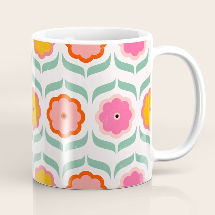 Bright Retro Geometric Pattern Coffee Mug
