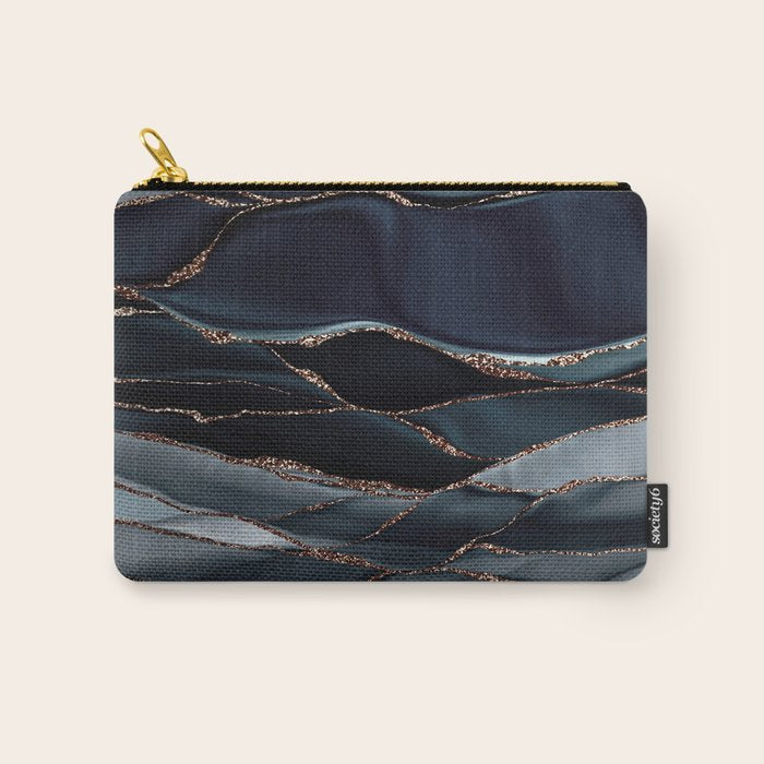 Midnight Marble Deep Ocean Waves Carry All Pouch