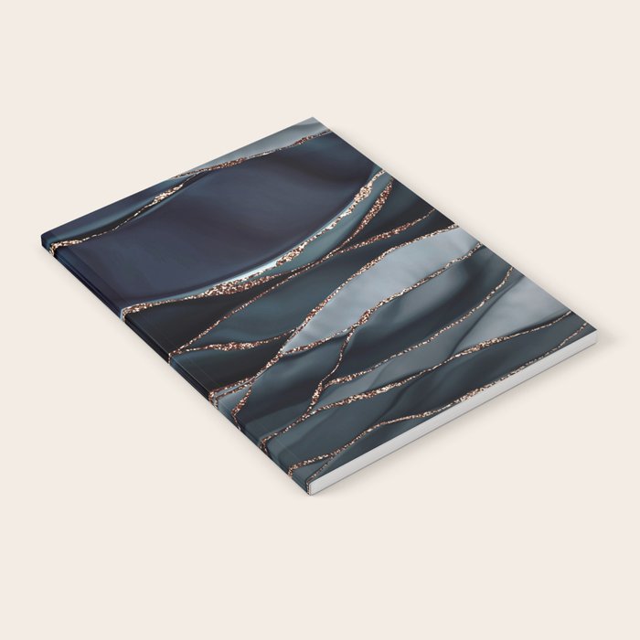 Midnight Marble Deep Ocean Waves Notebook
