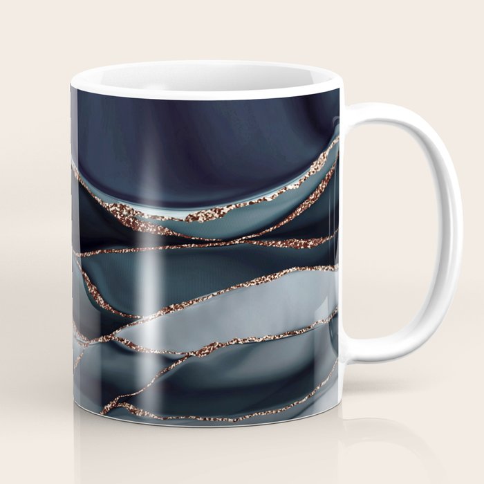 Midnight Marble Deep Ocean Waves Coffee Mug