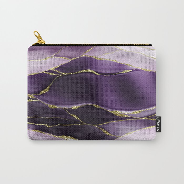 Day And Night Purple Marble Landscape Carry All Pouch