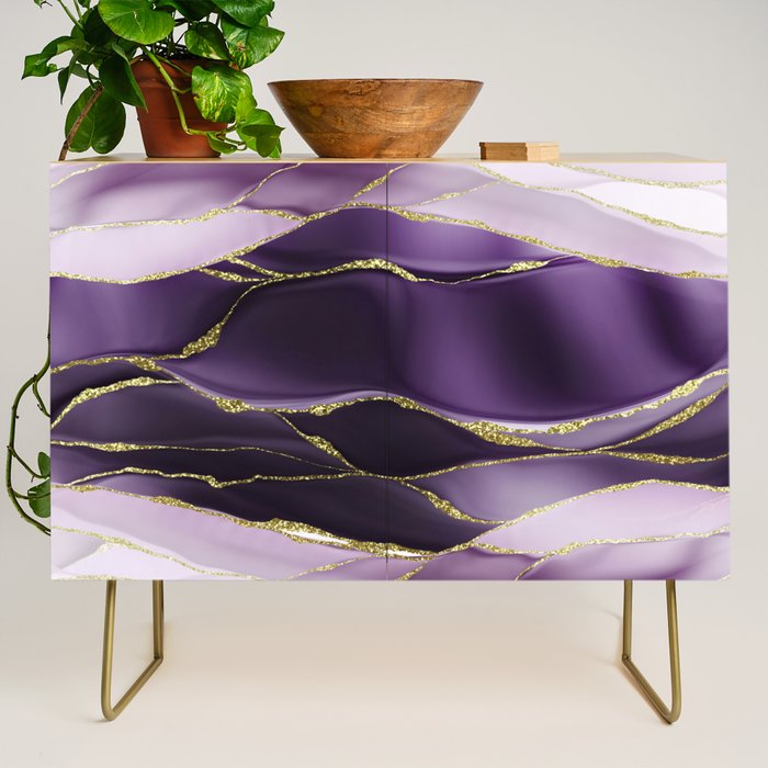 Day And Night Purple Marble Landscape Credenza